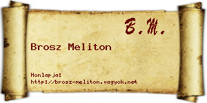 Brosz Meliton névjegykártya
